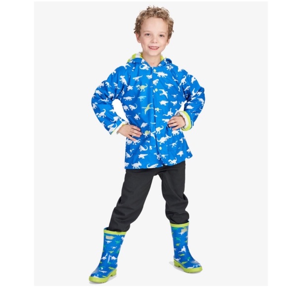 HATLEY • Color Changing Dinosaur Ménagerie Raincoat Hooded Jacket - Picture 2 of 5